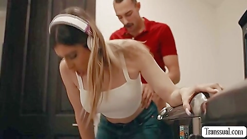 Horny blonde slut gets fucked on a face