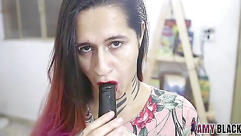 Sexy blonde fucked by a dildo